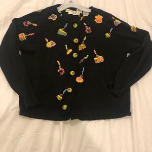 Cardigan with Cake Slices Embellishment